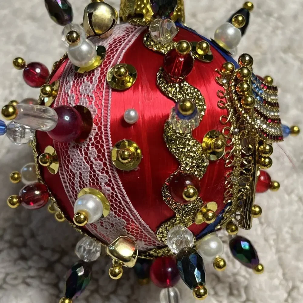 Push Pin Sequins Brooch Satin Thread Ball USA Flag Patriotic Ornament 250th 2026